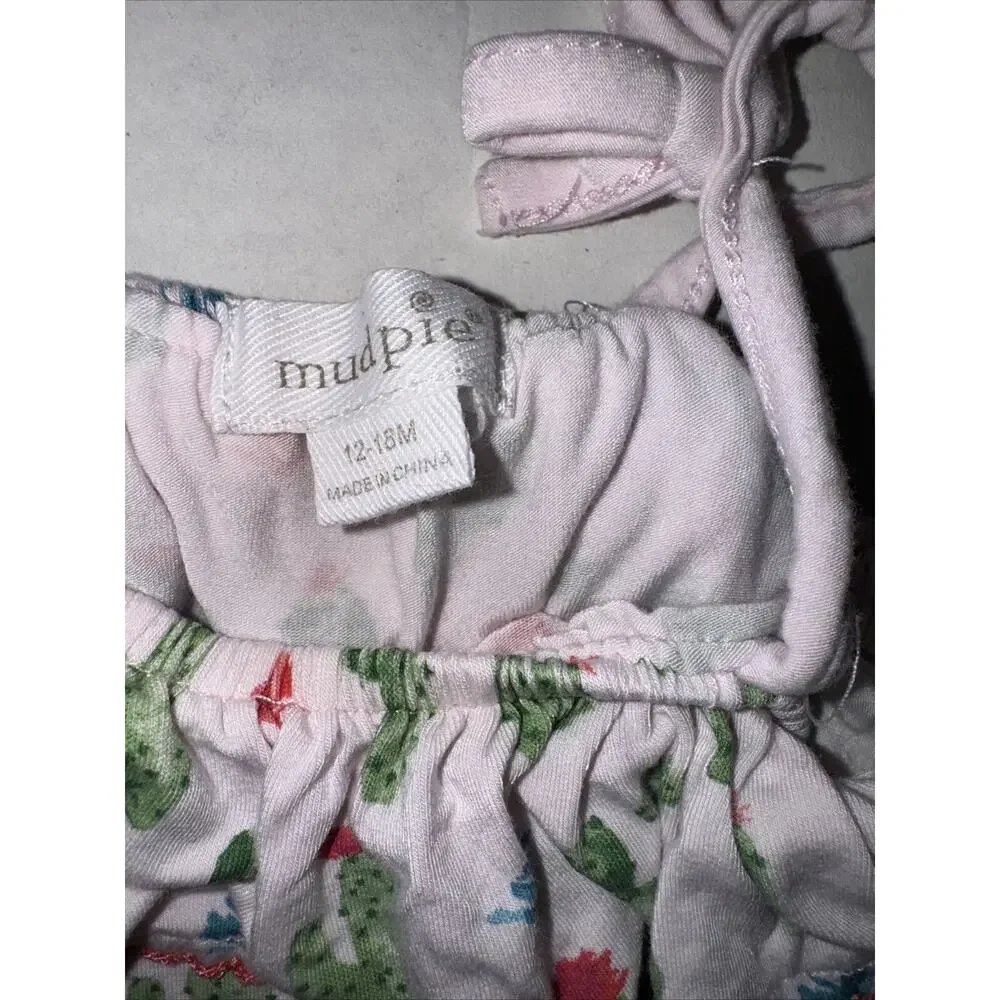 Mud Pie Baby Girl Romper with Cactus print Size 12-18 Months